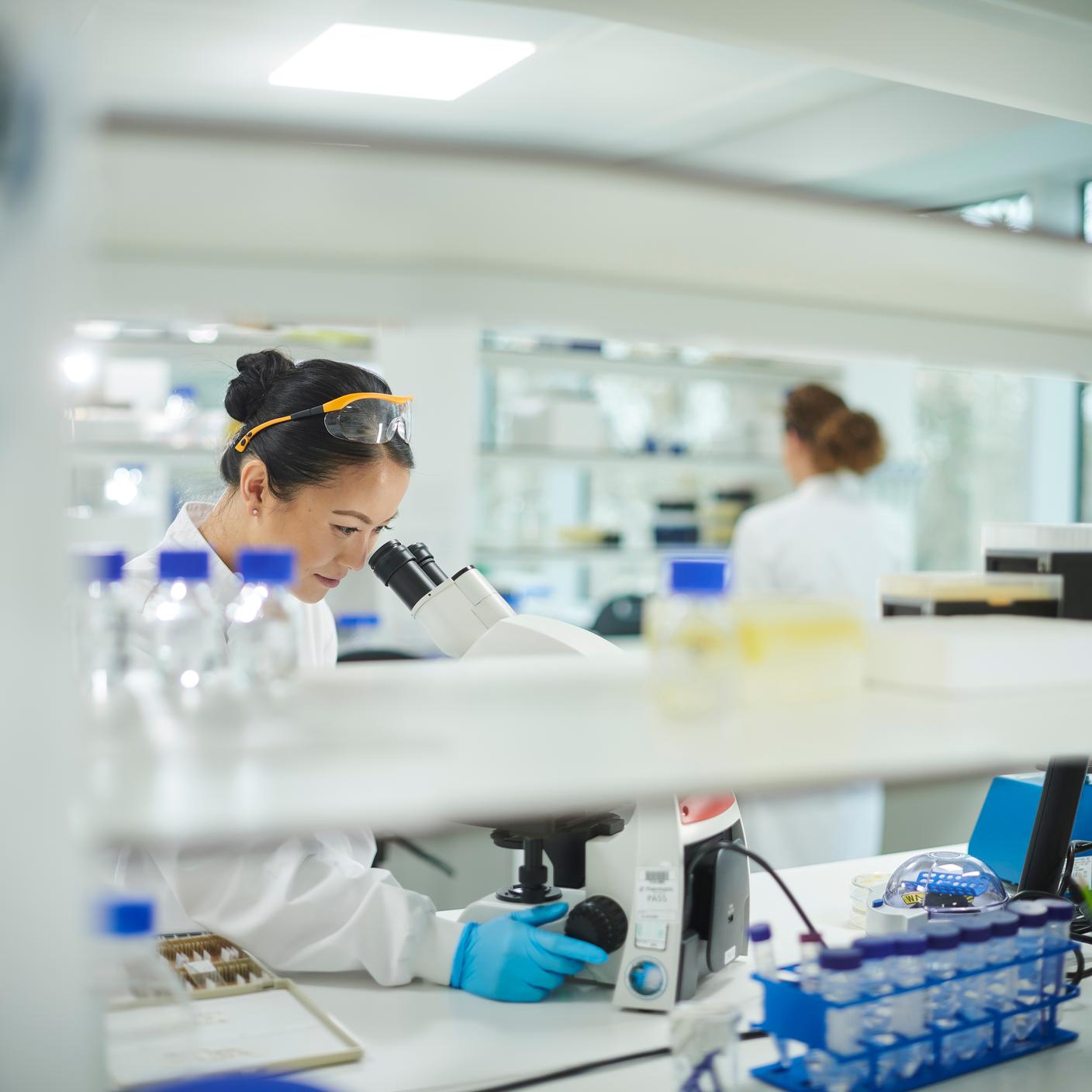 A woman doing medical research