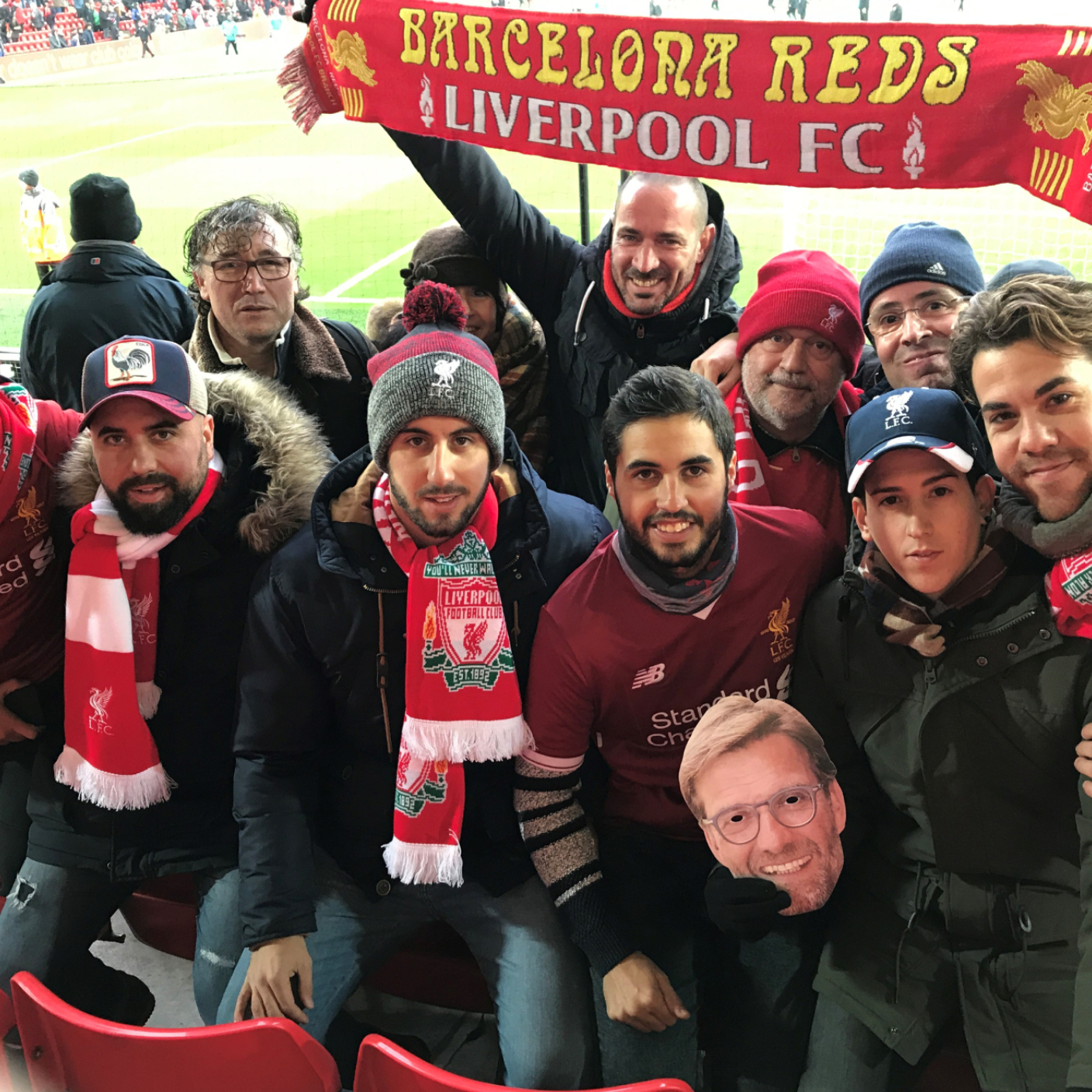 liverpool fans pitchside